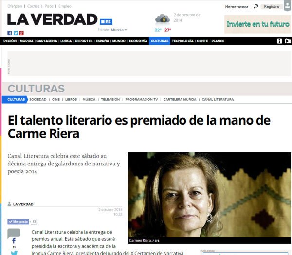 Noticia en la Verdad.es 02/10/2014